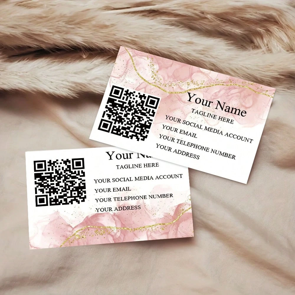 맞춤형 개인화된 우아한 명함 (이름, 연락처, QR 코드 포함) 고품질 미니멀리스트 디자인, 네트워킹 및 기업 선물용