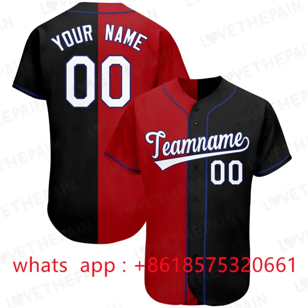 Gradient Baseball Jersey Team Shirt Print Personal Name Number Stripe Hip Hop Sportswear Baseball T-shirt Men/Women/Kids