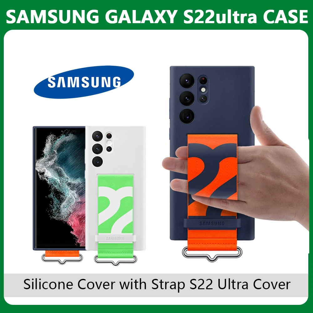 cheap galaxy s22 ultra case For Samsung Galaxy S22 Ultra Silicone Case Wrist Strap Holder Shockproof Soft wristband anti-fallmobile phone protective cover galaxy s22 ultra flip case