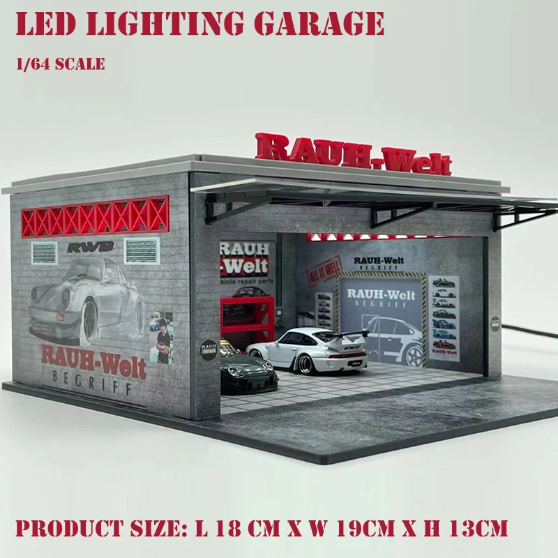 Assemble Diorama 1/64 LED Lighting Garage RWB Coating fix for