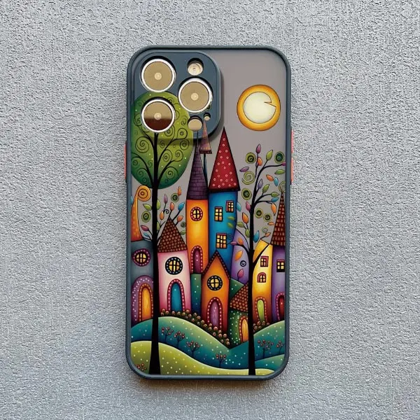 Hand Painted Forest House Phone Case For iphone 15 14 Pro Max Plus 11 13 12 Pro Max Mini X XR XS 7 8 Plus Shockproof Back Cover