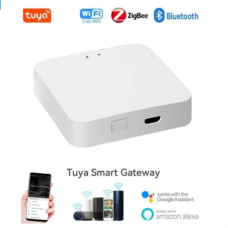 

Tuya Smart Gateway WiFi ZigBee Hub Multi-mode Smart Home Remote Control for Alexa Google Home Free APP Support 256 Sensors