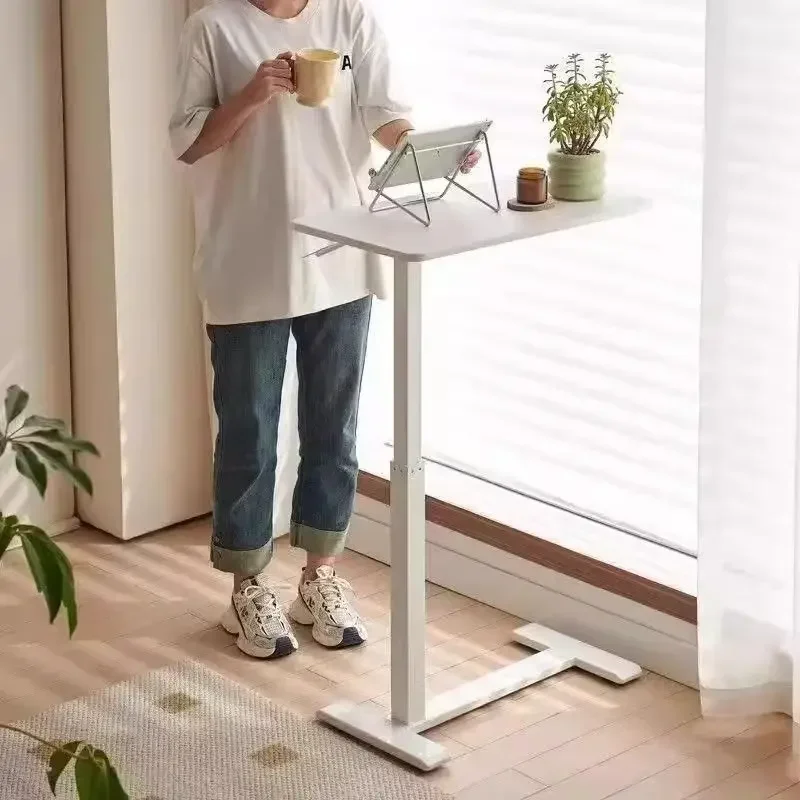 Overbed Bedside Sofa Table Adjustable Height Mobile Desk Hidden Wheels Laptop Stand Living Room Standing Table Practical Room