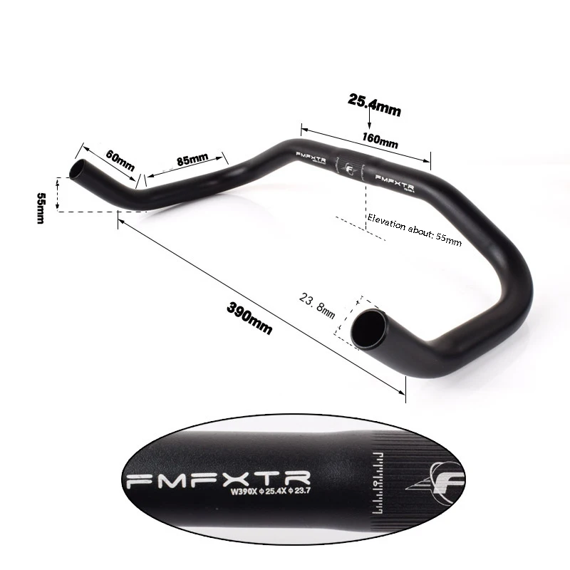 FMFXTR Bike Bullhorn Handlebar Aluminum Alloy 25.4Mm 390Mm Bicycle Handlebar For Fixed Gear Bike Road Bike