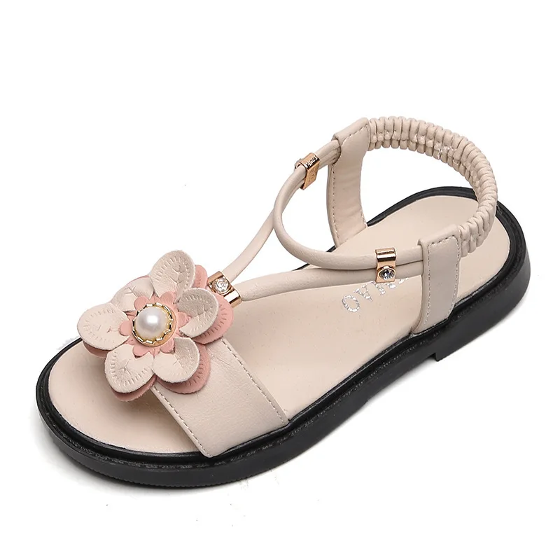 Princess Girls Sandals Soft Children's Beach Shoes Kids Flowers Summer Sandals Fashion 26-36