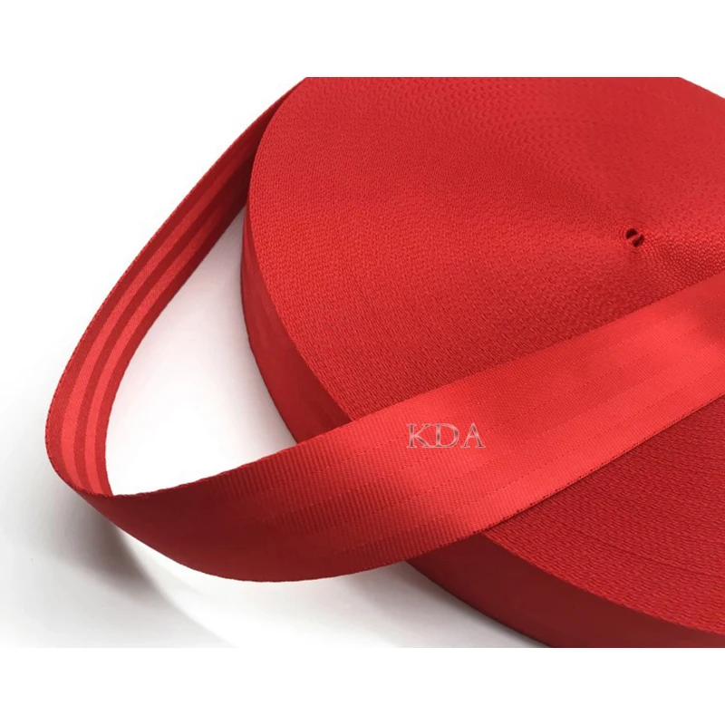 Auto 3M-30M Red Strengthen Seat Belt Webbing Fabric Racing Car Modified Seat Safety Belts Harness Straps Standard Certified