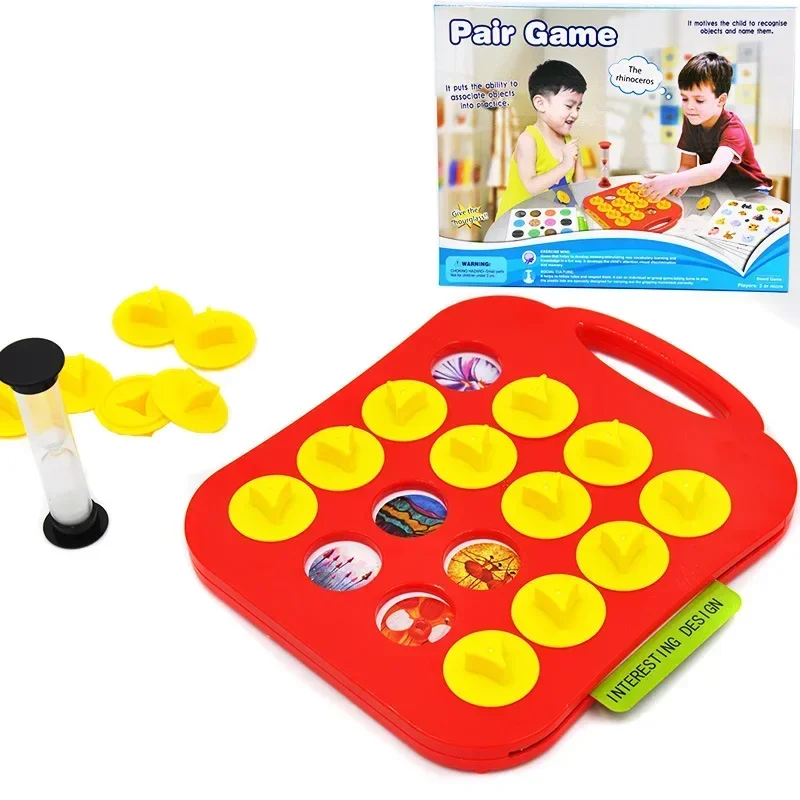 

[Funny] Children Memory Training Matching Pair Game Early Education Interactive Toy family Parent Child Link Up Chess Puzzle Toy