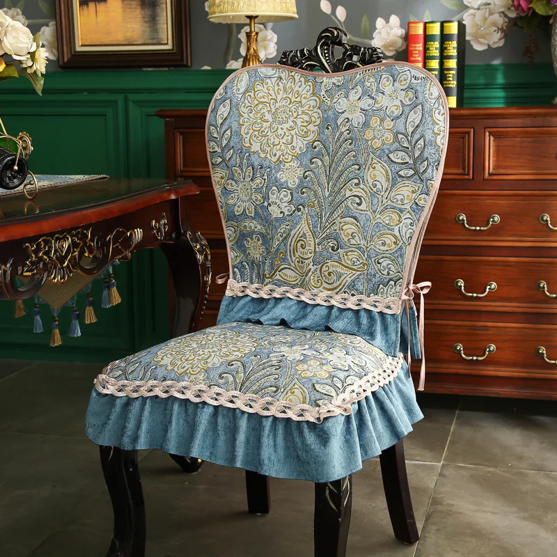 

Чехол в ретро стиле, Европейский высококачественный стул с подушкой и спинкой для стула, украшение для столовой, нескользящий Декор