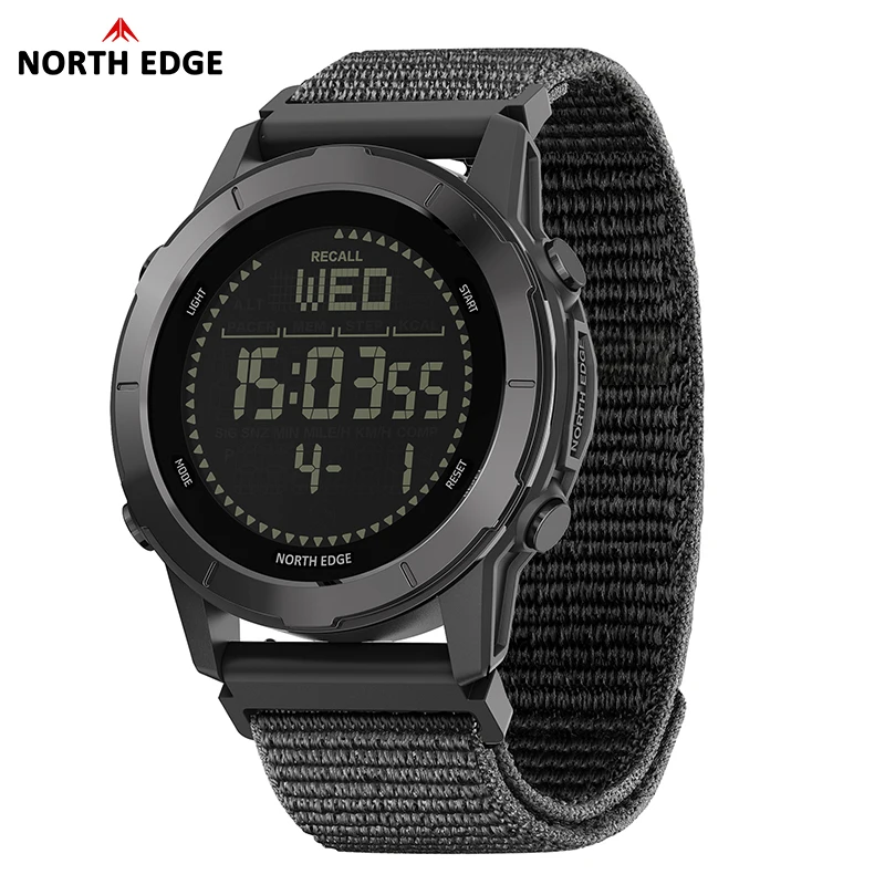 NORTH EDGE LITECORE Men's Ultra-Light Outdoor Digital Sports Watch with Compass and Pedometer, Waterproof to 50M