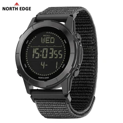 NORTH EDGE LITECORE Men's Ultra - Light Outdoor Digital Sports Watch with Compass and Pedometer, Waterproof to 50M (Black)
