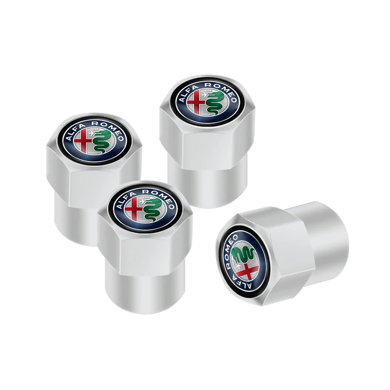 Set of 4 Premium 3D Metal Tire Valve Caps - Wheel Dust Covers