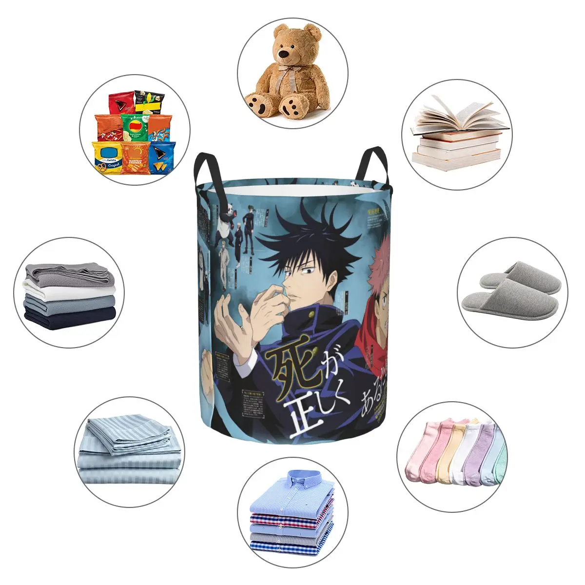 Megumi Besto Friendo Jujutsu Kaisen Sukuna Anime Foldable Laundry Baskets Dirty Clothes Home Organizer Large Bucket For Home Kid 3