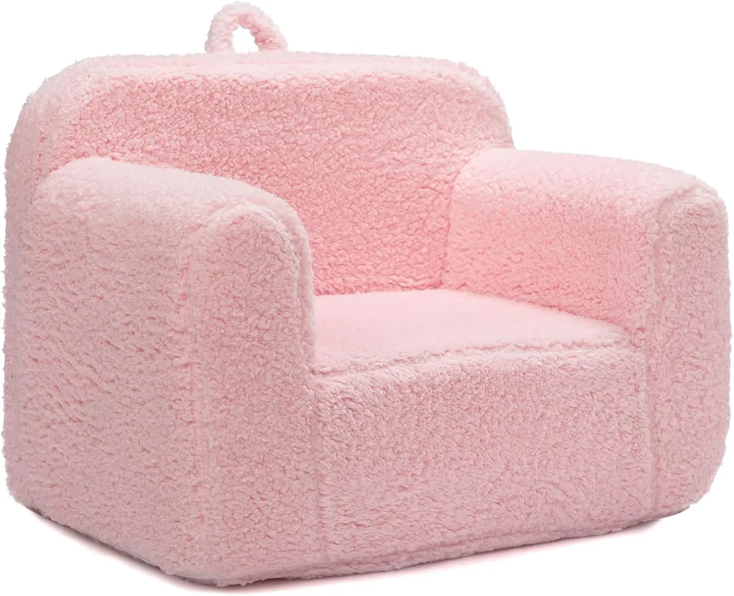 Kids Ultra-Soft Snuggle Foam Filled Chair, Toddler Cuddly Sherpa Reading Couch for Boys and Girls, Pink 2