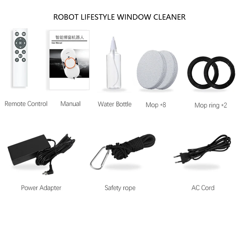 Robot Lifestyle Automatic Window Cleaner Robot with Two Sprayer Cleaning Glasses Smart Home Appliance 6