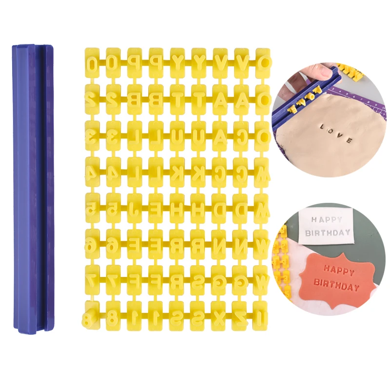 Lot De Tampons Interchangeables En Forme De Lettres De L'alphabet Pour Décoration De Gâteaux En Argile