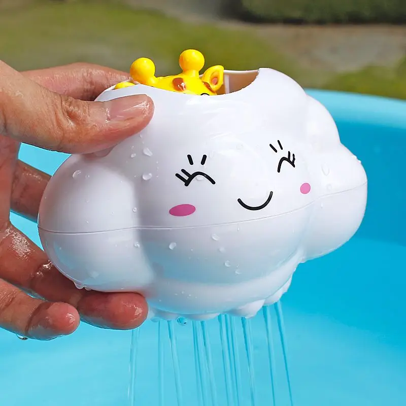 Cloud and Rain Baby Bath Tub Swimming Nozzle Toy Set Children Water Toys Animal Piggy and Deer Models baby water toys