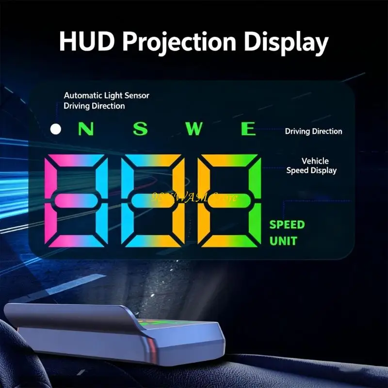 Display HUD universale per auto con navigazione tachimetro a colori e avvisi sicurezza Installazione semplice per tutti i - immagine 4