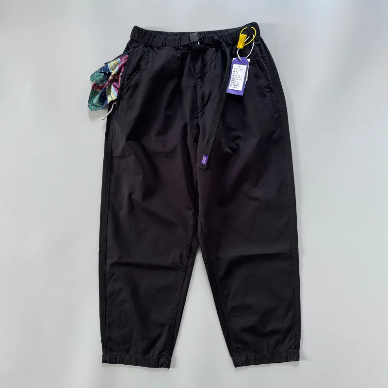 Purple Label Japan Retro Workwear Pants Spring Autumn Fashion Thin Cotton Men's Loose Tapered Casual Cityboy Wide Leg