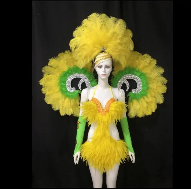 

3 Colors of High-End Feather Headwear for Women's Samba Feather Dance Clothing