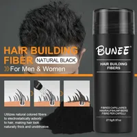BUNEE-Fibre Capillaire 27.5g, Fibres Naturelles Épaisses pour Hommes pour les Zones Calvies, Lignes de Parties Récoltées, Comprend 27.5g de Poudre de Fibre 2
