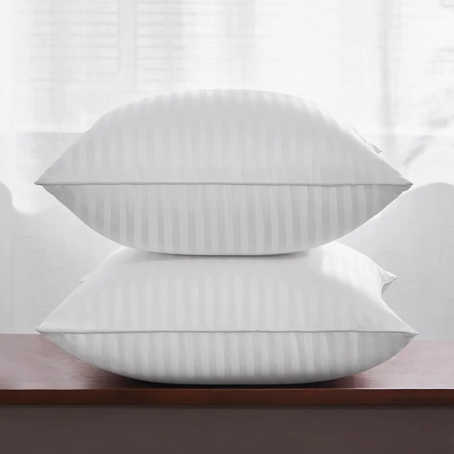 24 x 24 Throw Pillow Inserts, Firm and Fluffy Decorative Square Pillows for Couch Bed Sofa with Soft Cotton Cover White Cushion