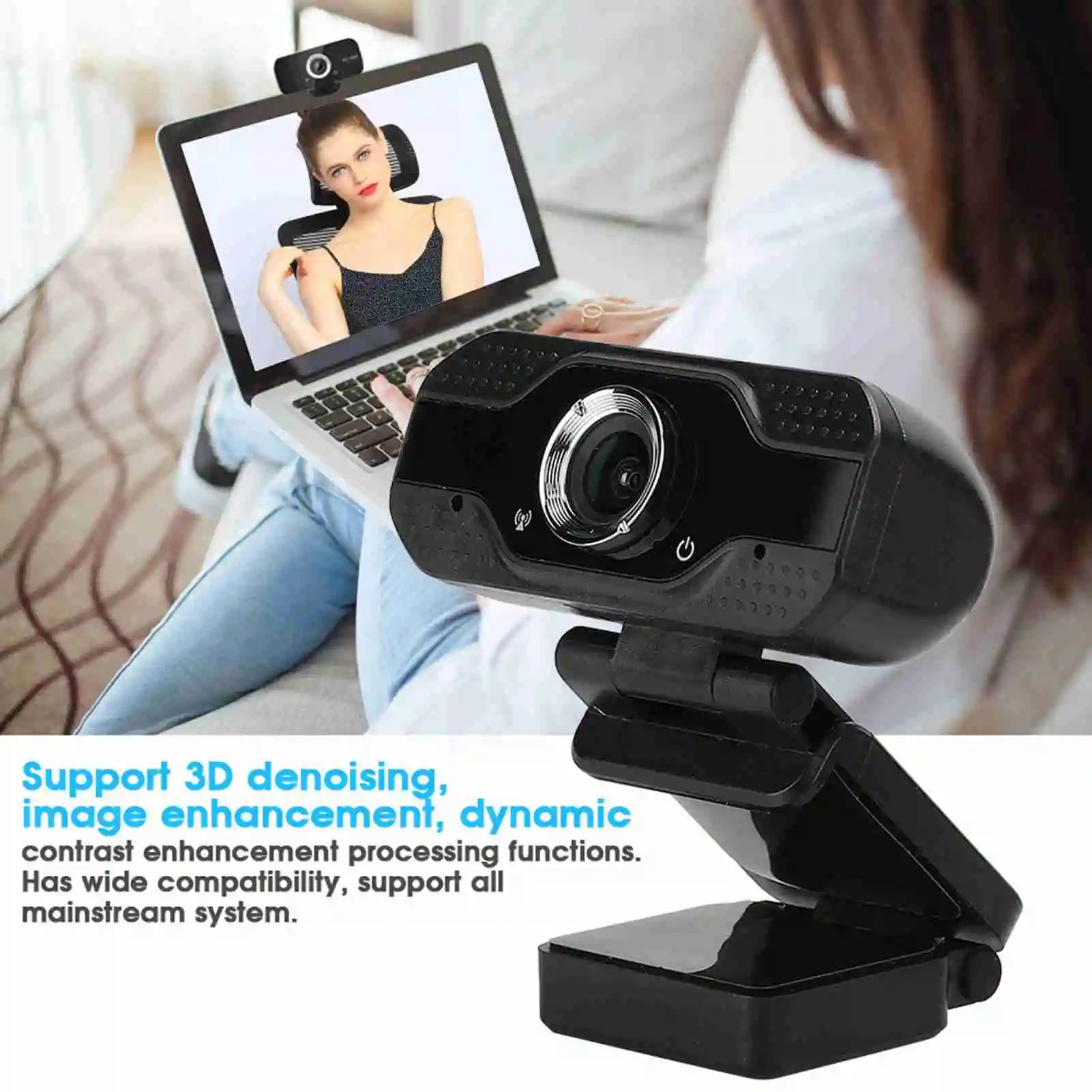1080P Desktop Computer Camera USB Online Class Webcam with Microphone Computer Camera Drive  Camera USB Camera PC Webcam 2