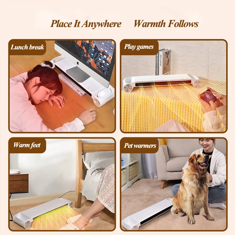 Eary Multifunctional Desktop Heater Home Office Heaters Energy Saving Electric Heater Winter Warmer Machine with USB Port Timed