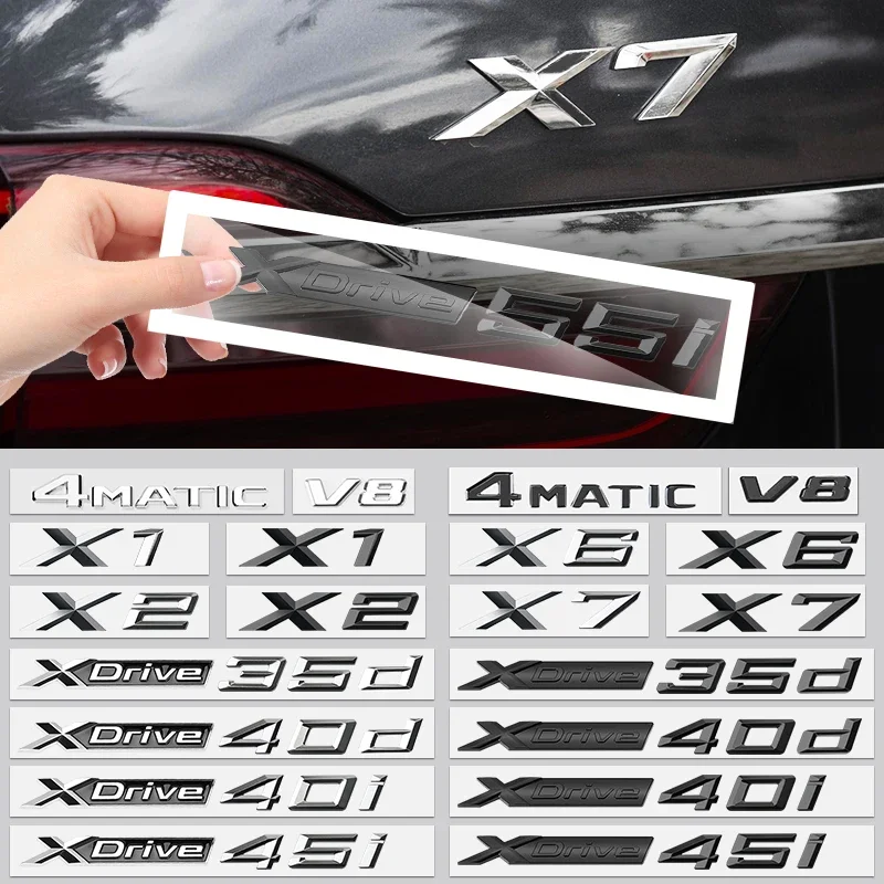 BMW M 4MATIC 자동차 트렁크 스티커 액세서리, 3D XDrive 20i 25i 28i 30i 35i 40i 50i 20d 30d 35d 40d 45d 50d 펜더 엠블럼 배지