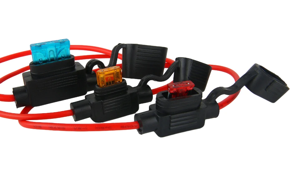 Description Picture 2 of itemWaterproof 32V Mini Small Medium Auto Fuse Holder 18/1614/12/10AWG and Car Blade Fuse 2A 3A 5A 7.5A 10A 15A 20A 25A 30A 35A 40A