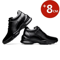 8CM Height Increase Men Cow Leather Oxford Casual Shoes Comfor Lightweight Non Slip Commuting Outdoor Elevator Sneakers Women 3
