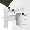 Computer Desk with Storage Drawers and Hutch, 44 Inch Home Office Desks with 4 Drawers & Monitor Stand for Small Space 3
