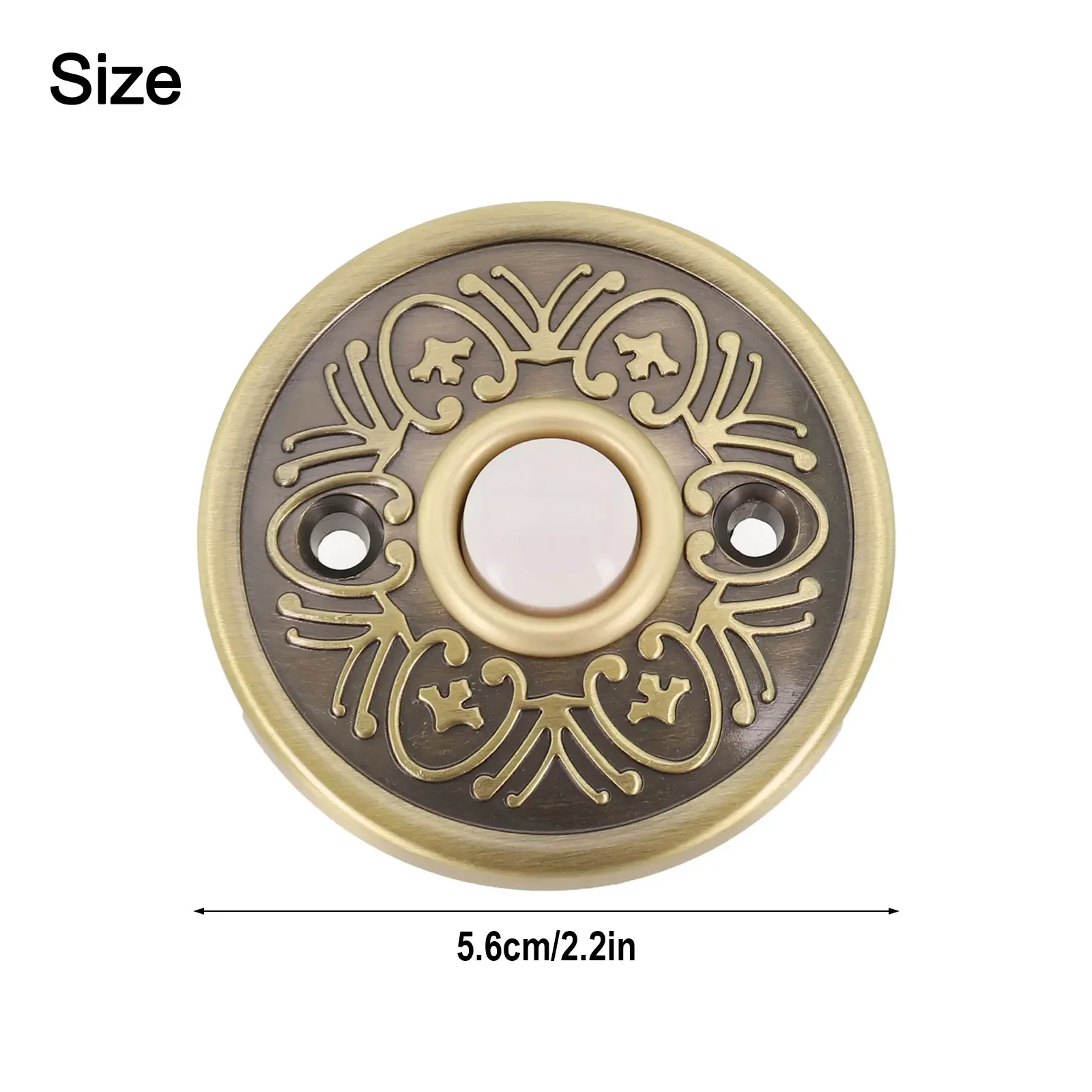 1pc 2.2 Inch Metal Doorbell Push Button Wired LED Light Door Bell Buttons With Screws Weatherproof For Home Front Doors