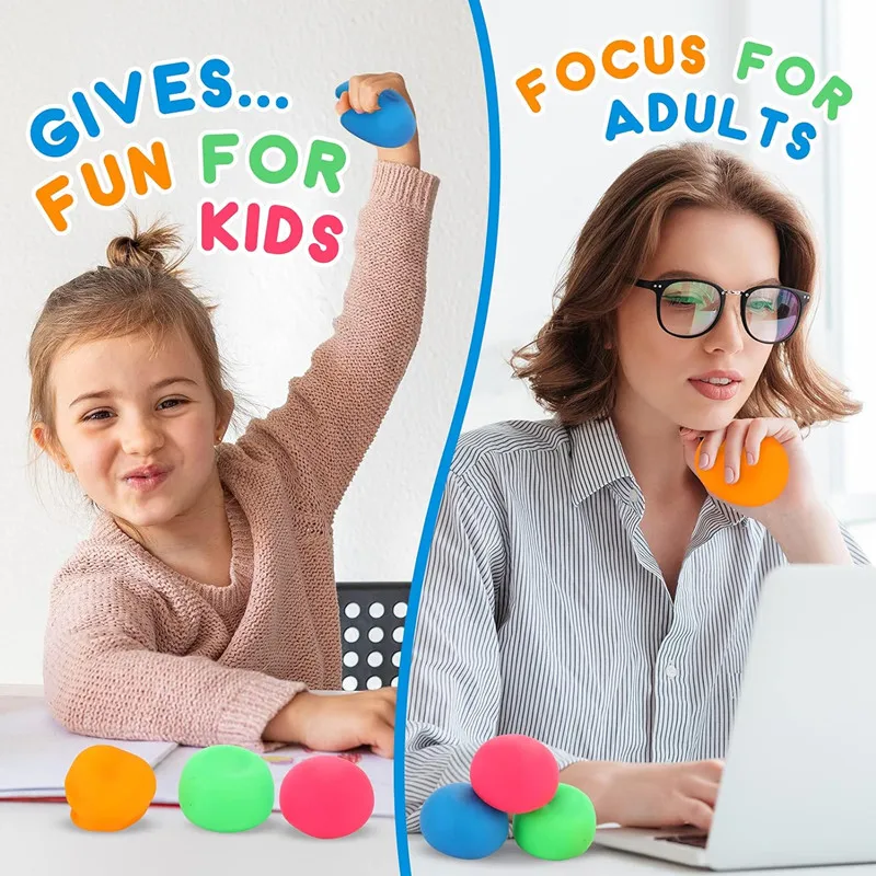 Squishy Stress Balls Resistance Fidget Toys Sensory Stress Relief Hand Therapy Toys Rebound Pinch Squeeze Ball for Kids Adults - Bilde 3