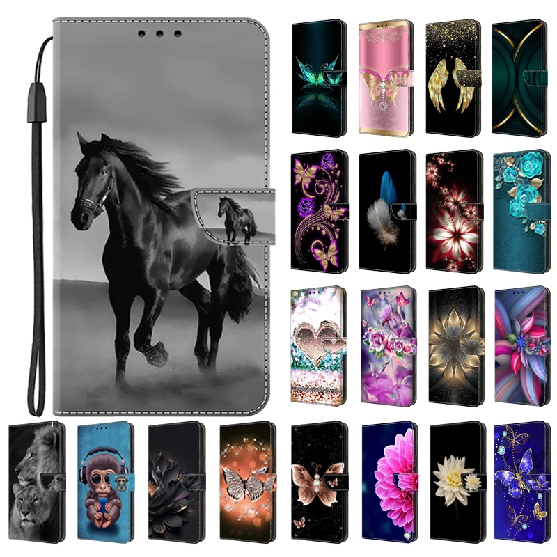 Elegant Leather Flip Wallet Phone Case with Magnetic Stand - Cute Design