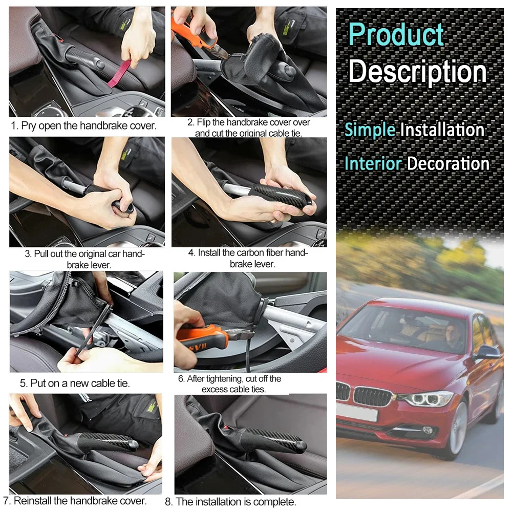 Handbrake Grips Cover Trim for BMW E60 E90 E91 E92 E93 E86 E87 F20 F30 F31 F32 F61 F80 F82 car interior accessories hand brake cover