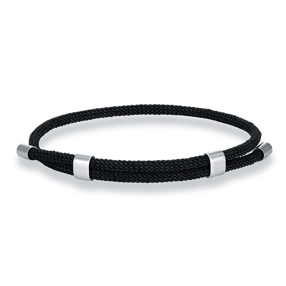 MKENDN Simple Style Men Women Bracelet 3mm Durable Marine Rope With Polished Steel Closure Jewelry Summer Beach Gifts