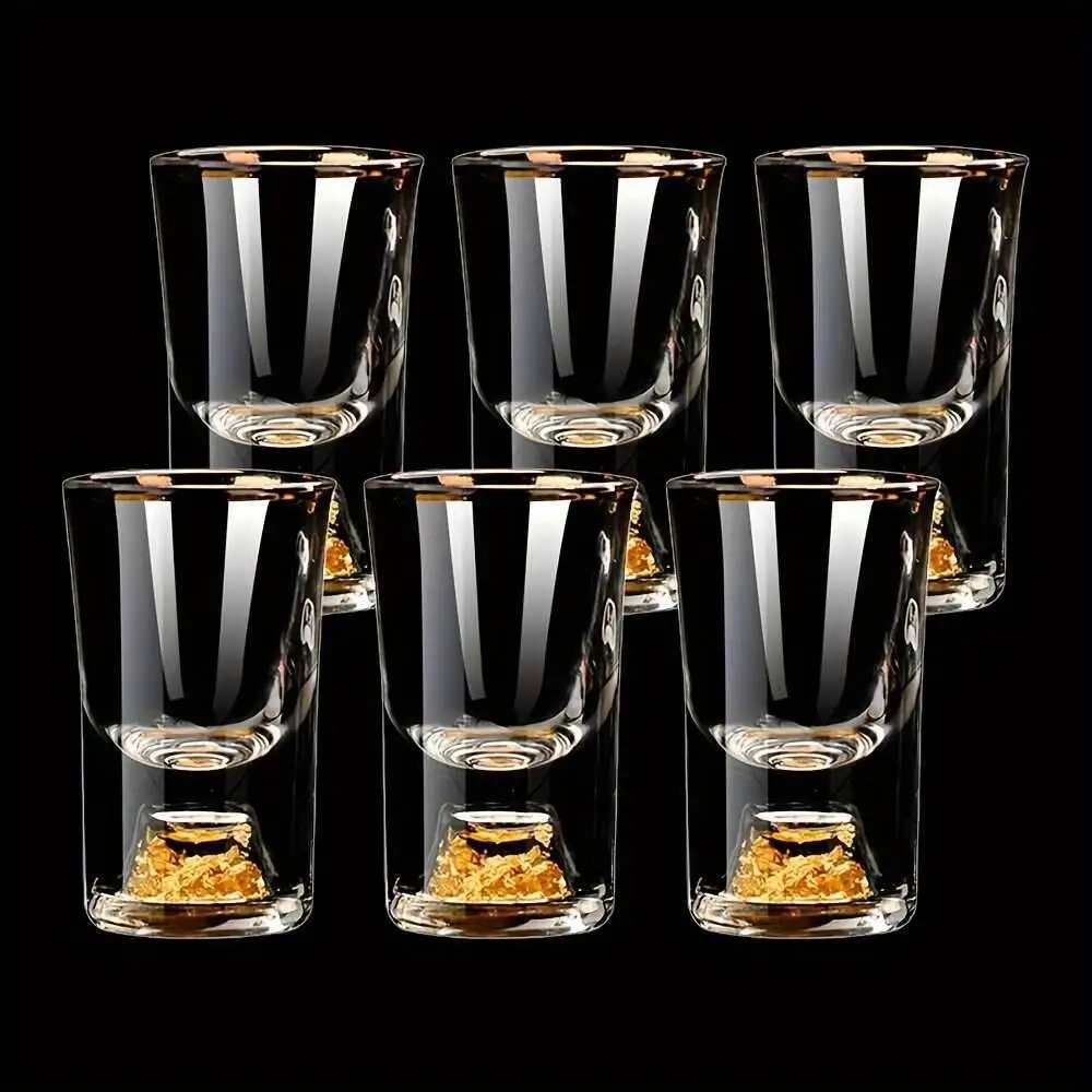 6-Piece Gold Leaf Shot Glasses 1