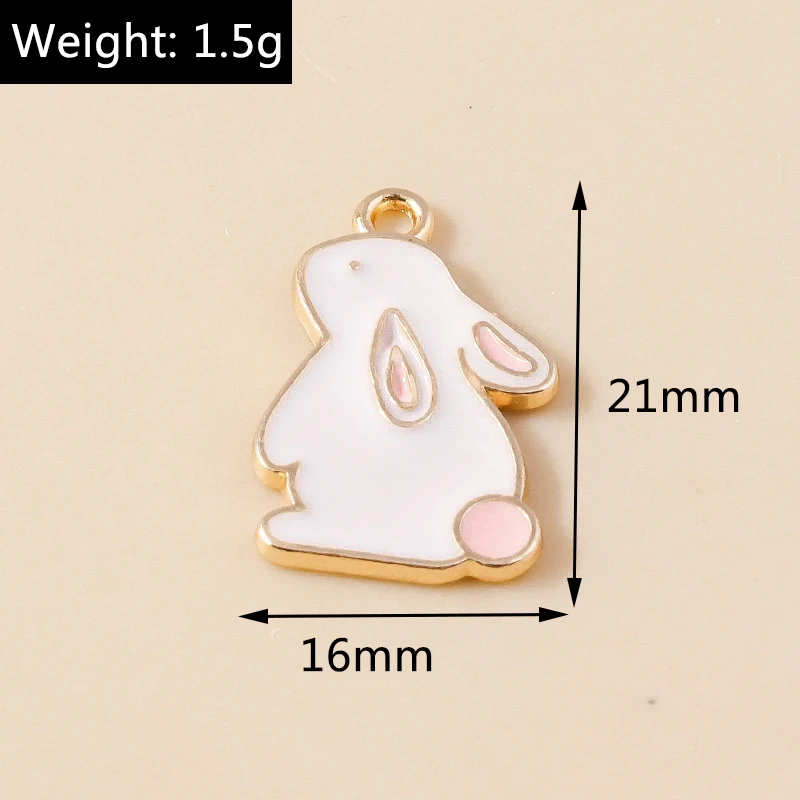 Leslie 10 Stück Emaille Tier Charms Bär Pinguin Fisch Kaninchen Katze Anhänger für Schmuckherstellung DIY Halskette Ohrring Schmucksuche – Detail 14