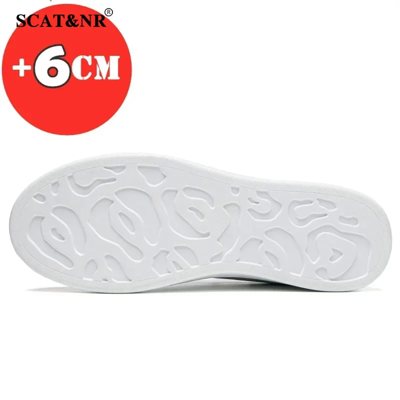 Brand Men'S Shoes Couple Invisible Increase White Shoes Insole 6cm Elevator Men'S Business Casual Leather Designer
