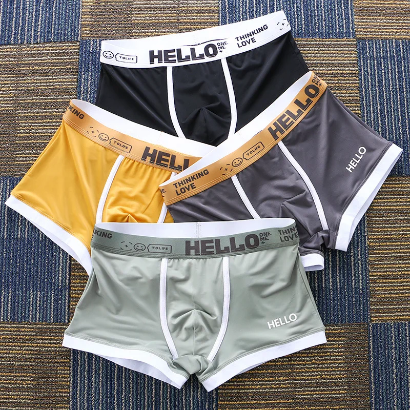 Boxer Shorts 2Pcs/lot Fashion Men's Panties Summer Ice Silk Breathable Male Boxers