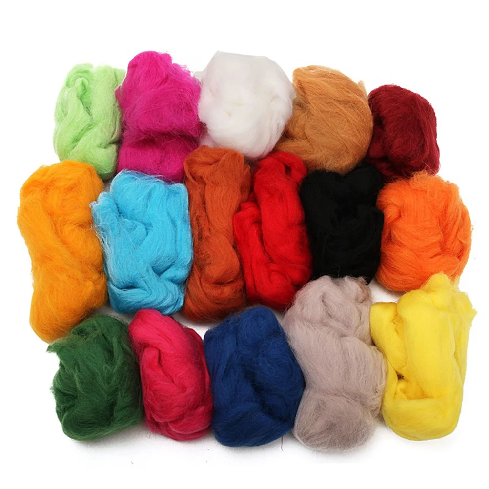 Felting Wool Fibre Wool Felting Yarn Roving Fiber Craft Needle Set