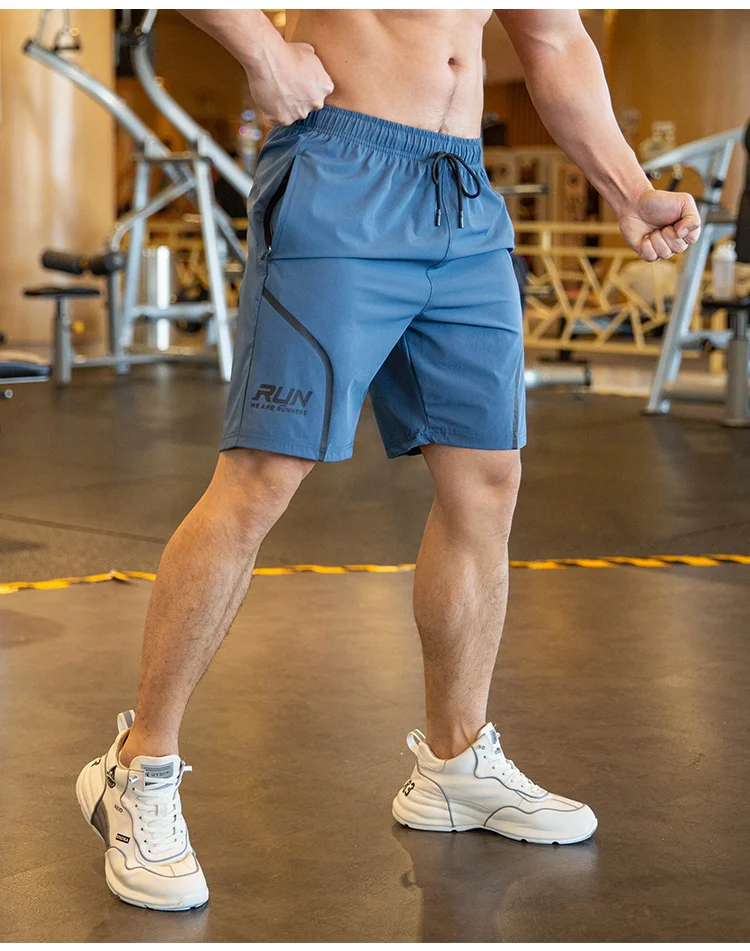 Mens Beach Shorts - Fitness Joggers with Zip Pockets
