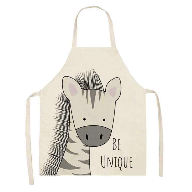 Naprún Cócaireachta Cistine Naprúin Chlóite Ainmhithe Do Leon Elk Bear Sionnach Mná Rothar Muinchille Bib Apron Páistí Apron Baile Bib