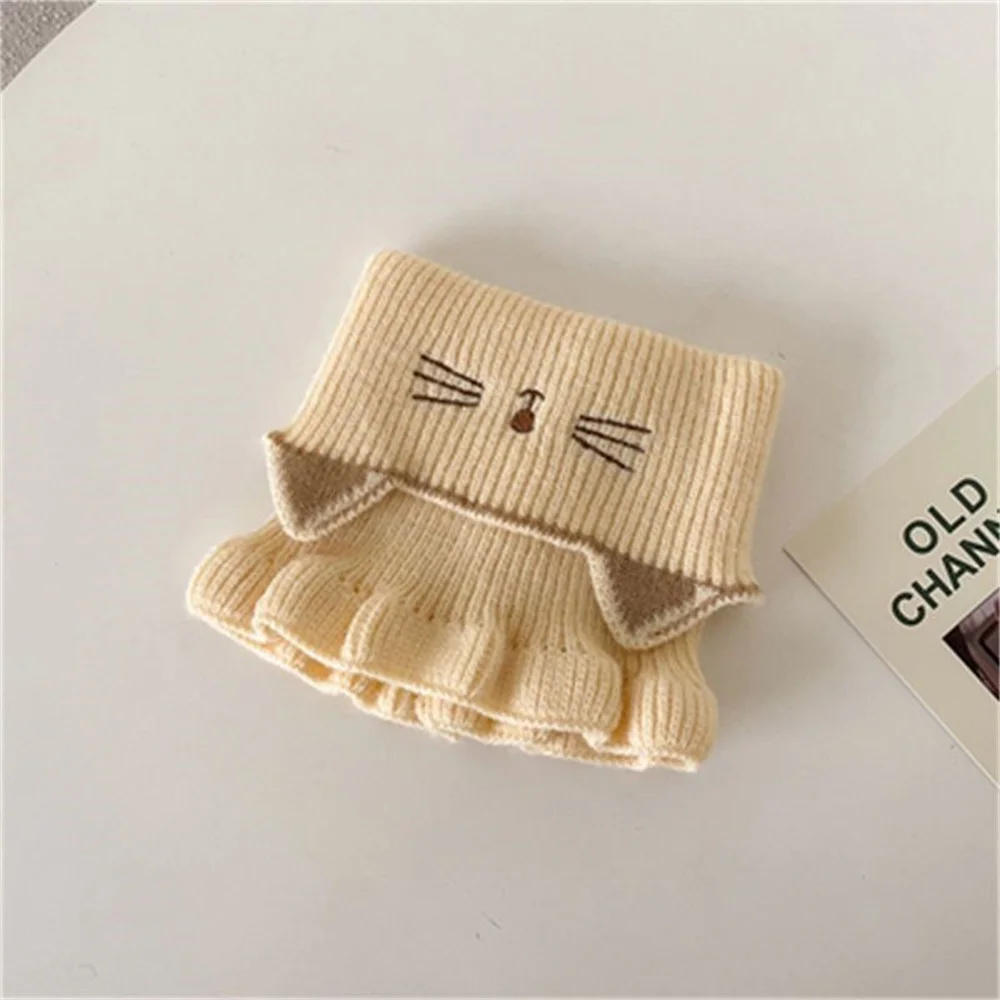 Winter Warm Plush Baby Scarf Cute Caroon Bears Boy Girl Scarves Newborn Toddler Faux Fur Children Cross Neckerchief