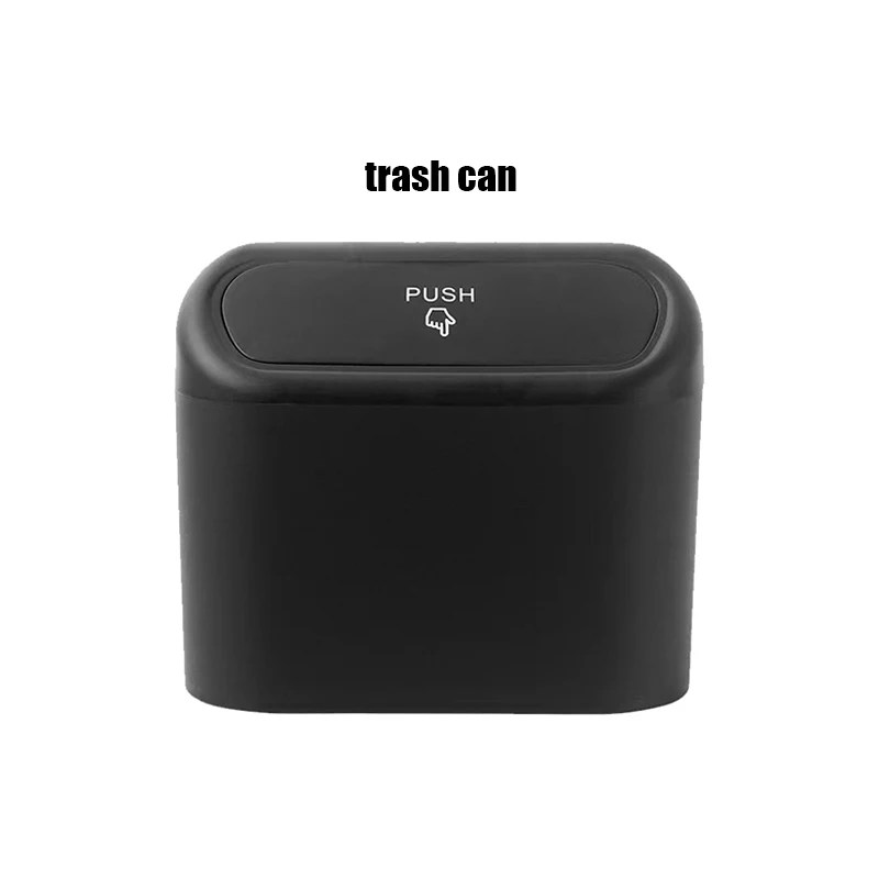 1L Car Interior Storage Box Trash Can with 4 Rolls (60pcs) Trash Bags ABS Mini Can with Lid Bag Car Storage Bin