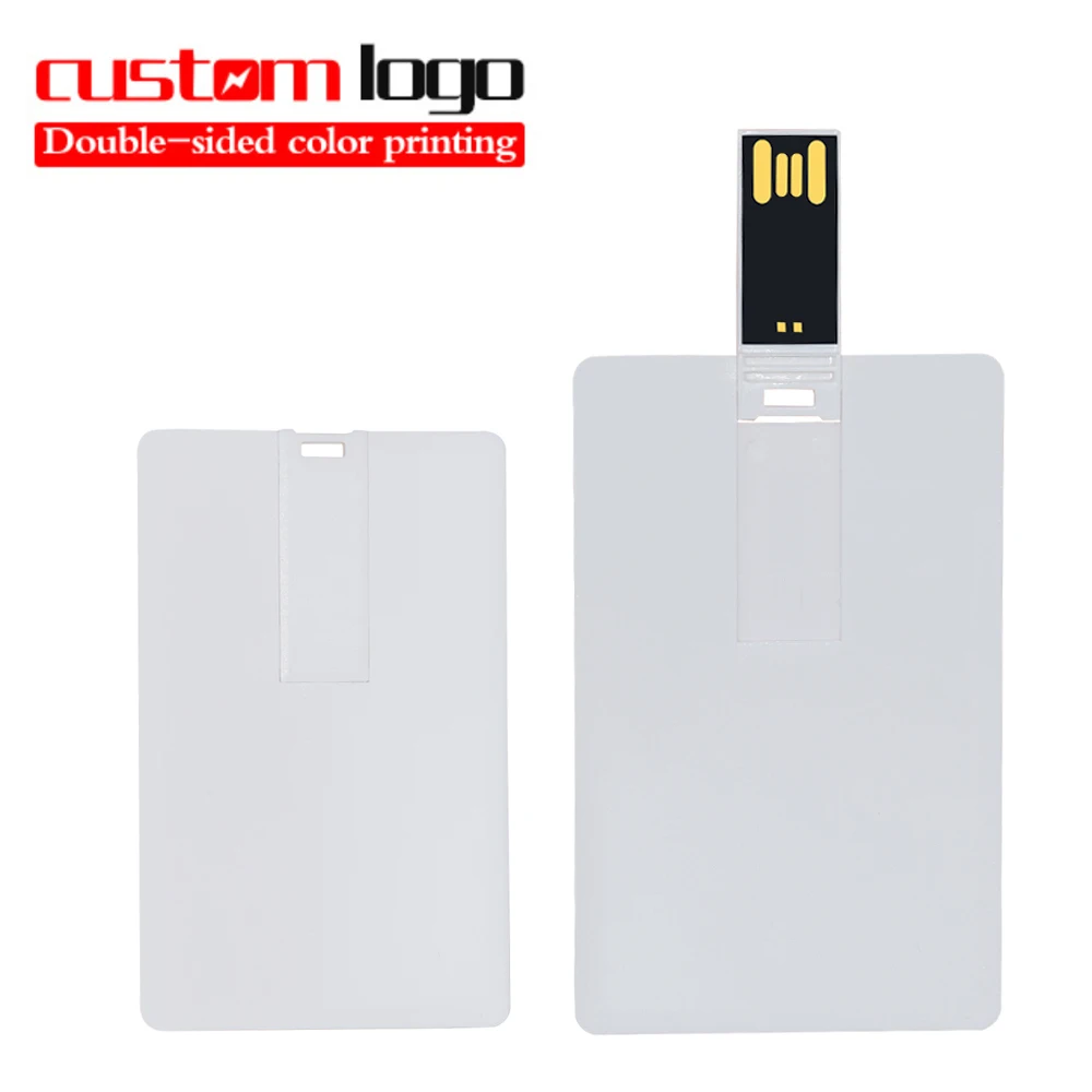 

white USB Flash Drive High Speed Bank Credit Card Pen Drive 4GB 8GB 16GB Pendrive 32GB 64GB Memory Usb Stick custom logo