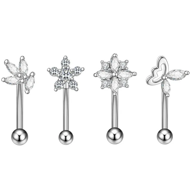 Stainless steel curved rod eyebrow nail unique shape eyebrow ring human body piercing ear cartilage nail finger jewelry body piercing jewelry