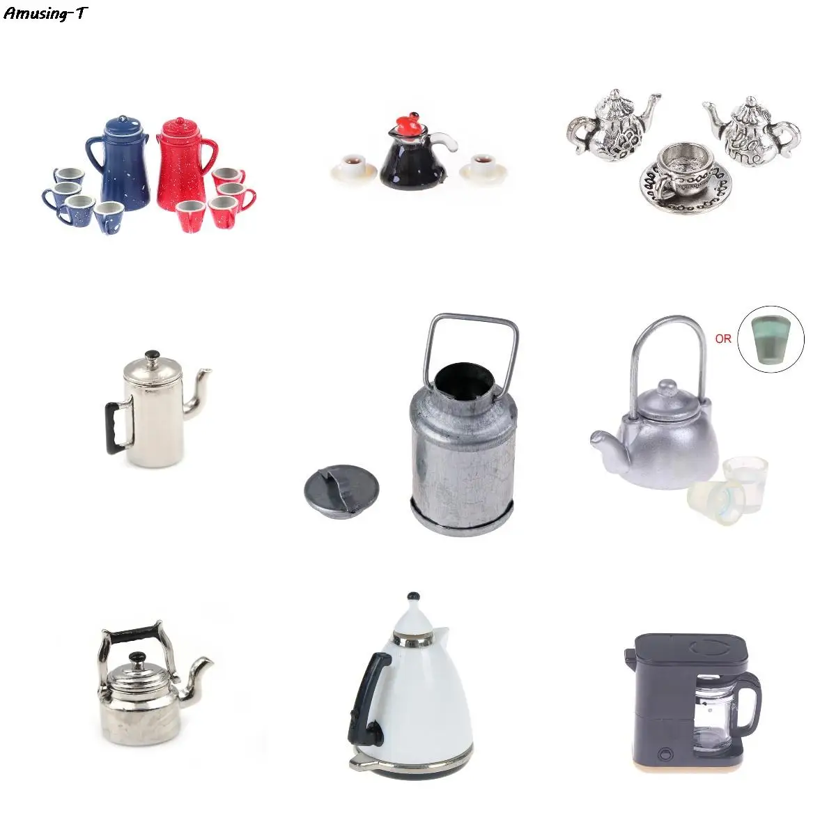 1/12 Kaffee Tee Deckel Topf Puppenhaus Miniatur Porzellan Kessel Tassen Set so tun, als spielen beste Geschenk Mädchen Puppe Küche klassisches Spielzeug