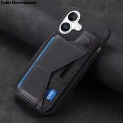 Luxury Leather Card Holder Back Cover Case - Honor 70 Pro Plus (Black)