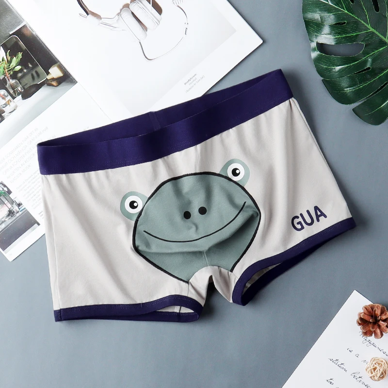 SQINUSQN 남성용 통기성 복서 팬티, 귀여운 작은 개구리, 편안한 남성 속옷, 언더팬츠 사이즈 M-4XL, 신제품
